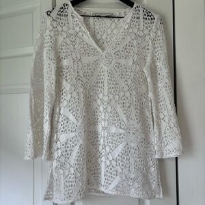 Trina Turk 100% Cotton Open Weave Top